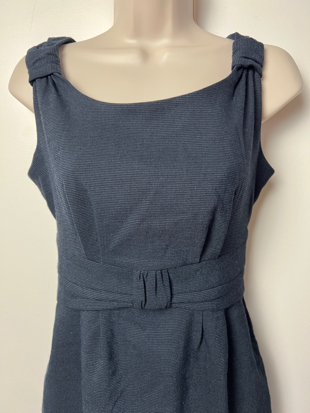 Banana Republic Classic Navy Sleeveless Belted Sheath Midi Dress
